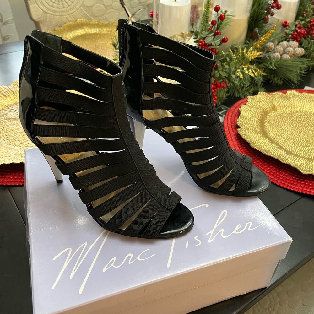 Marc Fisher Black Cutout Heels